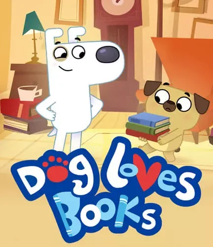 Dog loves books